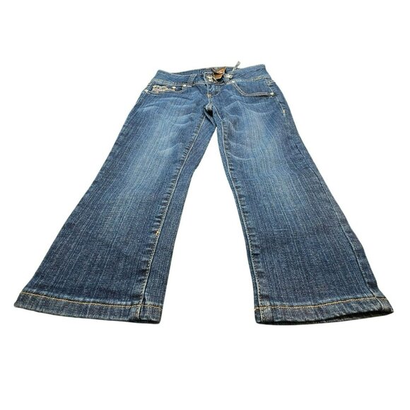 CEst Toi Juniors Capri Jeans Rhinestone Pocket Designs Size 3 Stretch JJ3999 - Picture 10 of 10